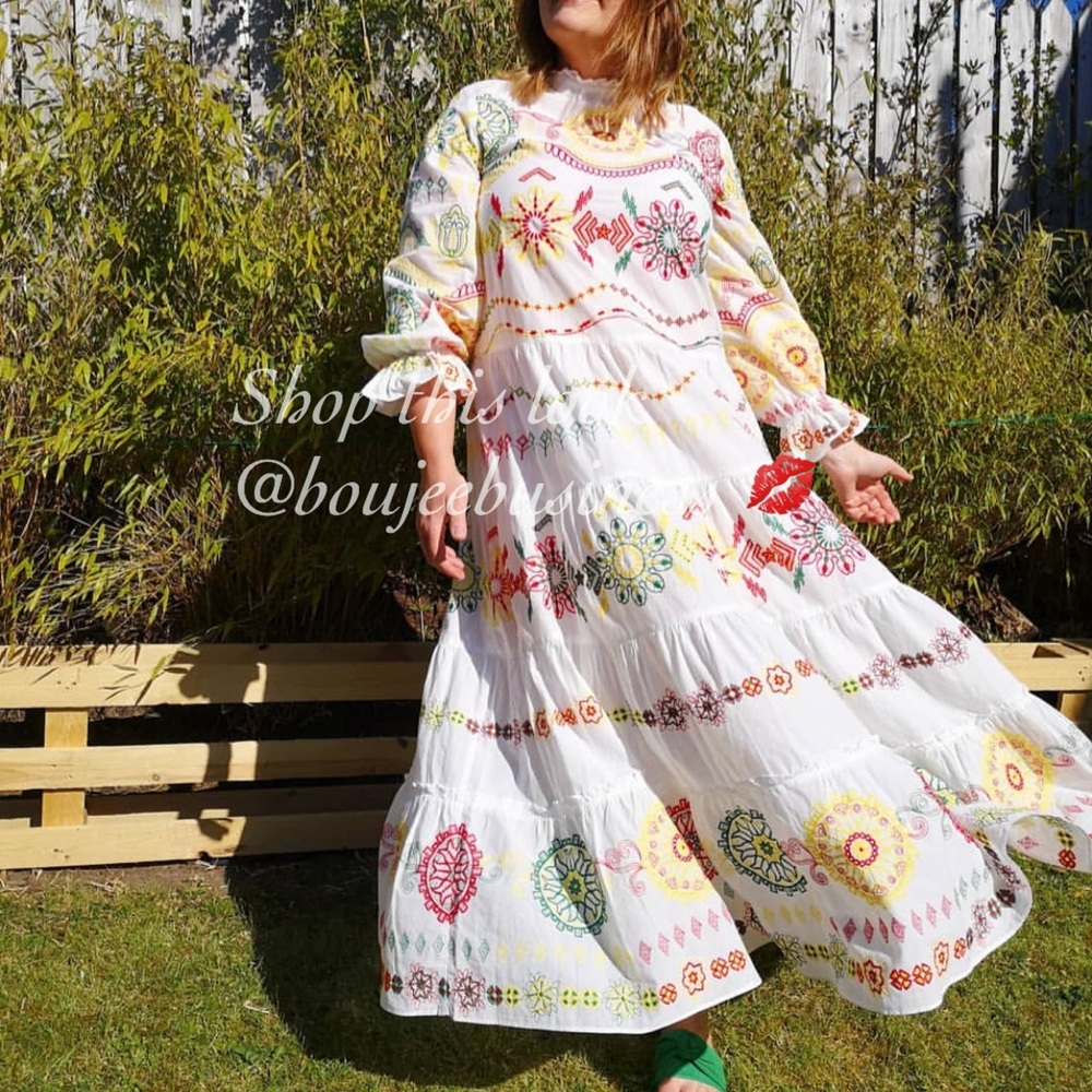 ZARA Voluminous Embroidered Dress - Picture 5 of 9